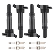Set of 4 UF652 Engine Ignition Coils & Spark Plugs for Hyundai Kia