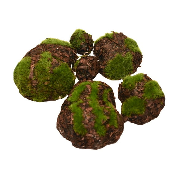 Mini 6pc Wood Moss Rock Boulders Outdoor Fairy Garden Terrarium Landscape Decor