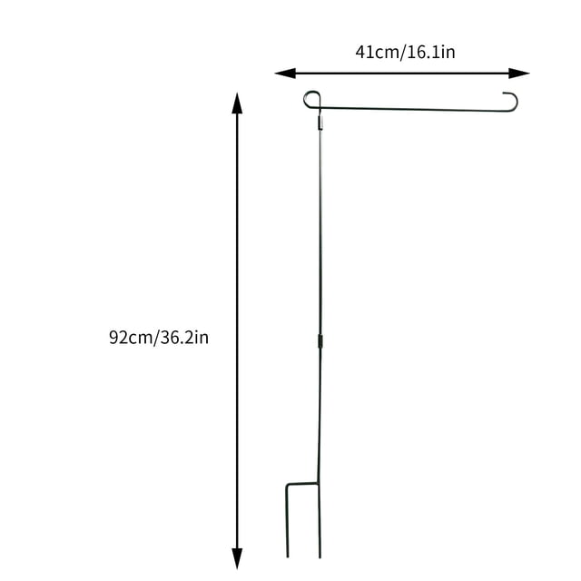 Garden Flag Stand Metal Powder-Coated Weather-Resistant With 1 Clip And 2 Adjustable Spring Stoppers For 13 In Wide Flags