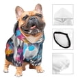 thumbnail image 3 of Fotbe Cool Colorful Wolf Sudadera con Estampado para Perros Pequeños – Suéter con Capucha para Mascotas, Tela Suave de Forro Polar con Bolsillo-Large, 3 of 7