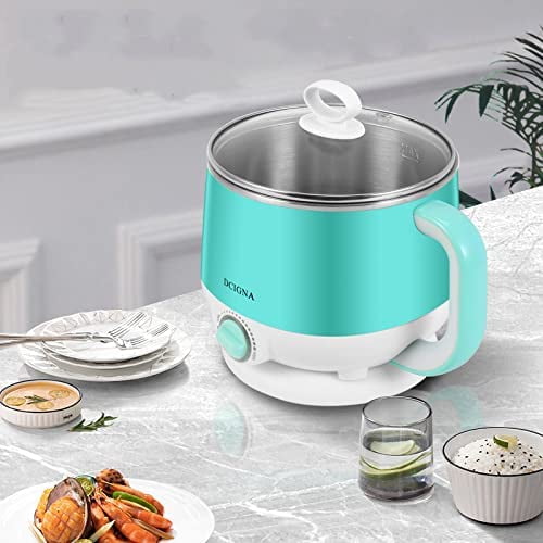 1.5L Electric Cooker Hot Pot Egg Cooker SUS 304 Stainless Steel Shabu Shabu Hot  Pot With Free Stainless Steel Rack 110V 600W - For Boiling Water Eggs,  Cooking Noodles (Blue) 