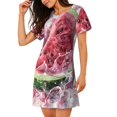 thumbnail image 2 of Logiee Watermelon Splash Realism Art Print Nightgowns for Women,Soft Short-Sleeved Lightweight Sleepwear, Loose Sleepshirts, 2 of 6