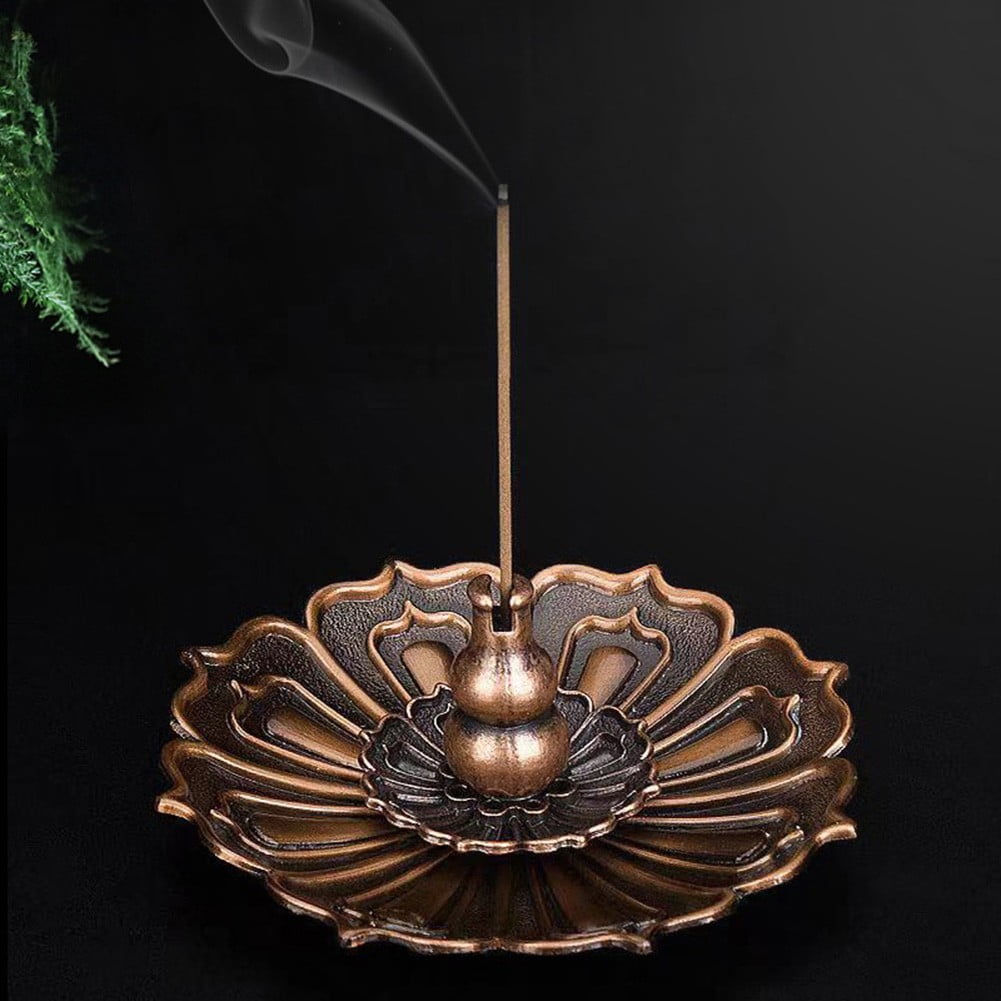Lotus Base Incense Burner Set Small Incenses Coil Holder Stick Censer