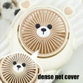 thumbnail image 6 of Bear Shaped USB Desk Fan - 3 Speed Rechargeable Mini Fan with Type-C | Ultra Quiet Personal Cooling for Office & Dorm | Child Safe Rotating Fan (Beige), 6 of 6