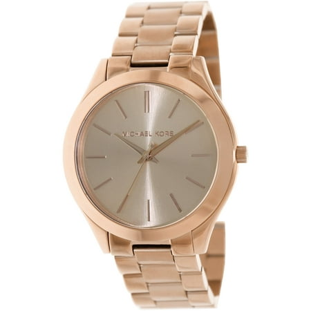 Michael Kors Women's Slim Runway Rose Gold-Tone Stainless Steel Bracelet Watch 42mm