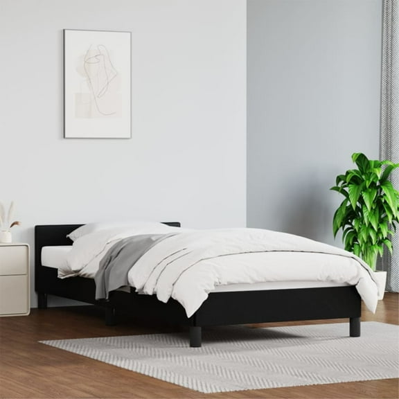 Casafoyer Bed Frame with Headboard Black 39.4"x79.9" Twin XL Faux Leather