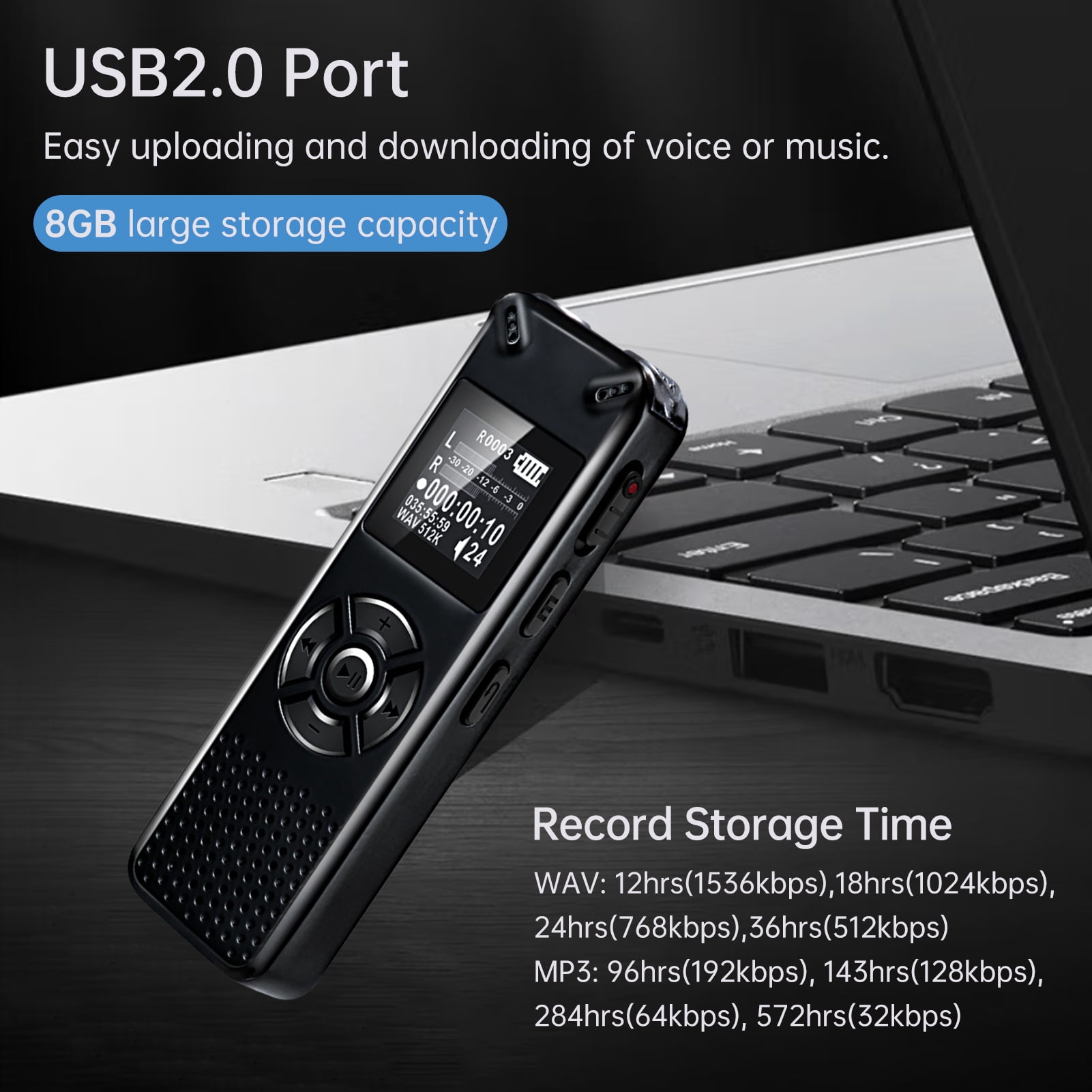 Voice recorder,Voice Audio Mp3 Player Interview Usb2.0 Player Support Voice Voice With Mp3 Voice Siuke Voice Audio Pen Voice Adben Cousopo Rookin