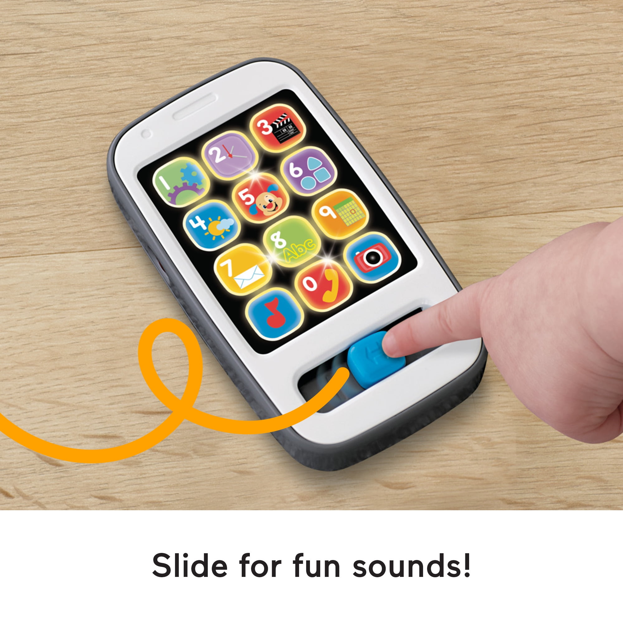 Fisher-Price Laugh & Learn Smart Phone Electronic Baby Learning Toy with Lights & Sounds, Gray