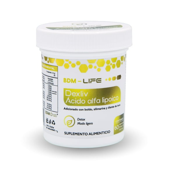 DEXLIV Suplemento con Ácido Alfa Lipoico, Boldo, Silimarina y Diente de León