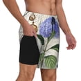 thumbnail image 3 of Goofa Vintage Flower Printed Men's Swim Trunks Board Shorts Quick Dry Mens Swimming Trunks with Compression Liner,Breathable Fit Hawaii Beach Shorts-, 3 of 9