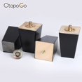 thumbnail image 2 of Patas de muebles de madera de 5 pulgadas, patas de sofá de madera, juego de 4 patas de repuesto cuadradas negras modernas de mediados de siglo para mesita de noche seccional, sillón, sillón reclinable, 2 of 5