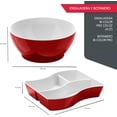 thumbnail image 3 of Set Ensaladera y Botanero 2 en 1 Resistente | Organizador de Botanas con Compartimentos | Ideal para Fiestas, Cocina, Picnics y Snacks en Casa | Práctico, Ligero y Duradero (Rojo), 3 of 4