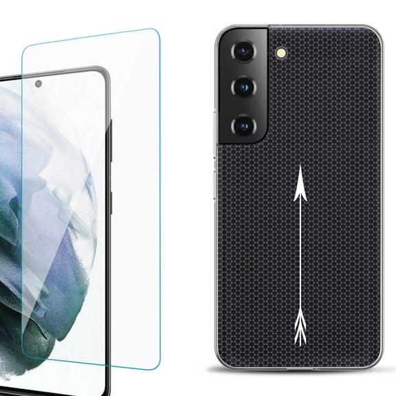 Slim-Fit Fashion Gel Phone Case for Samsung Galaxy S22  5G / S22 Plus 5G, with Tempered Glass Screen Protector, by OneToughShield ® - Arrow