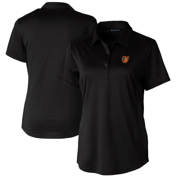 Women's Cutter & Buck Black Baltimore Orioles Prospect Textured Stretch Polo