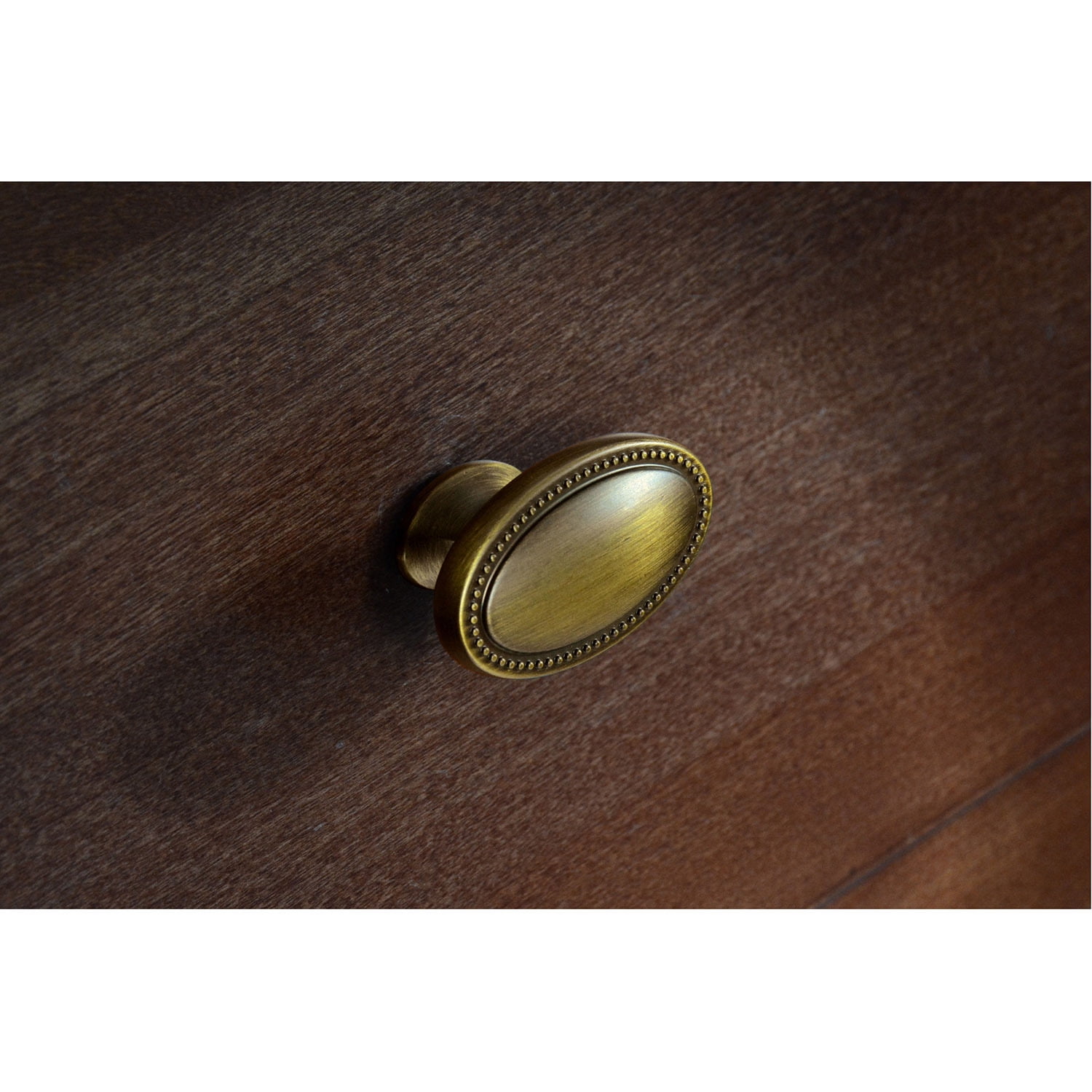 Allen + Roth D2577-38ABLL - 1-1/2 in. (38mm) Oval Cabinet Knob - Aged Brass - 10 Pack