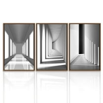 wall26 3 Piece Framed Canvas Wall Art for Living Room, Bedroom Buildings Theme Canvas Prints for Home Decoration Ready to Hang - 16"x24"x3 Panels