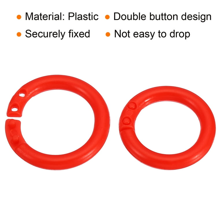 Uxcell 0.8 OD 0.6 ID Loose Leaf Rings Binder Ring Plastic for Book DIY  Scrapbook Notebook, Red 100 Pack 