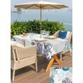 thumbnail image 5 of Outdoor Tablecloth with Umbrella Hole for Patio/Picnic/Party/Camping, Turquoise Coastal Waterproof Table Cloth Rectangle Table Cover Washable, Grey Navy Blue Coral Starfish Nautical (60"x 84"), 5 of 9