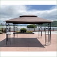 thumbnail image 2 of Patio Gazebo 13'x10', Double Roof, Detachable Mosquito Net, For Lawn Garden Deck, Walnut Brown Top | Metal | Rectangle, 2 of 21