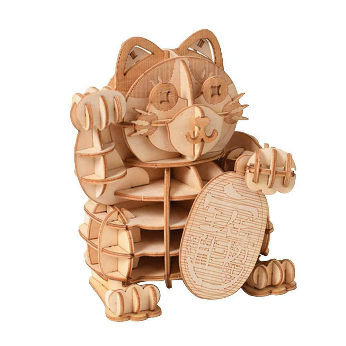 Kids Teen 3D Puzzle DIY Animal Toy Model Wooden Craft Jigsaw Puzzle Desk Decor 