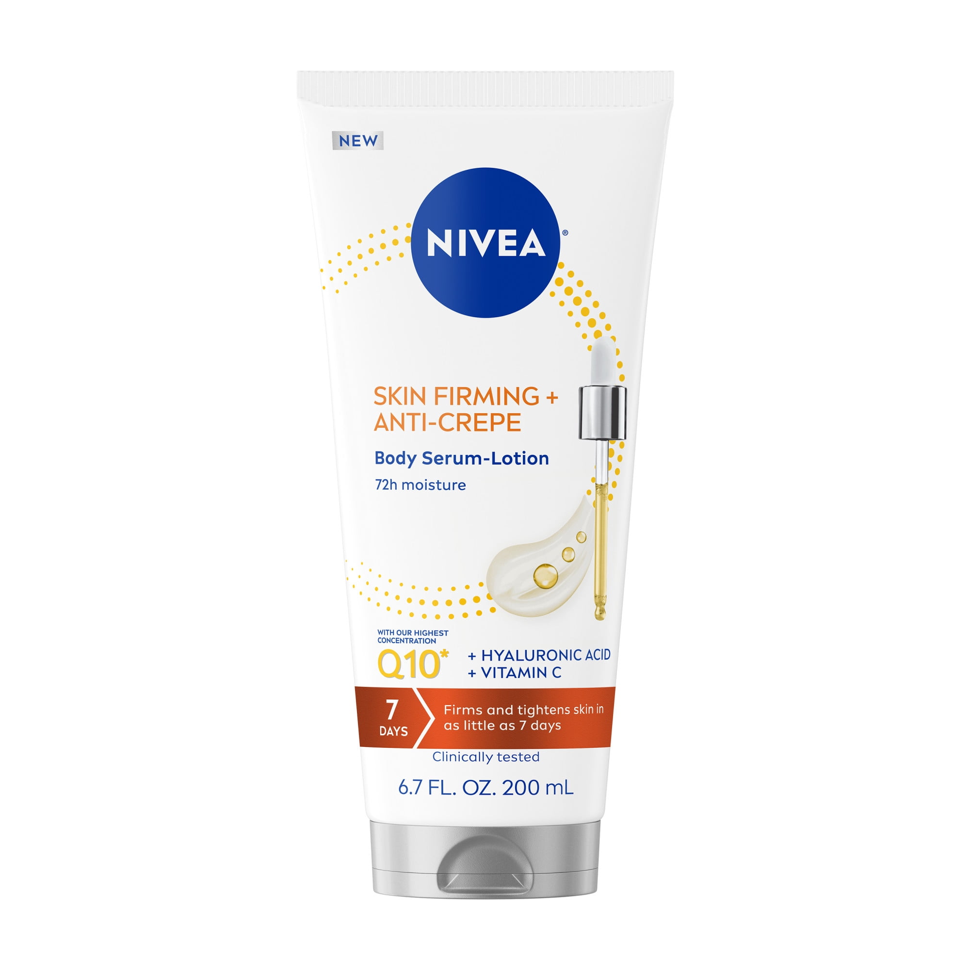 NIVEA Skin Firming & Anti Crepe Body Serum-Lotion with Q10, Hyaluronic Acid & Vitamin C, 6.7 fl oz