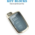 thumbnail image 5 of for Toyota Key Fob Cover with Keychain, 4 Button Car Key Case Shell for Tacoma Highlander Corolla Sequoia Camry Tundra Avalon RAV4 4Runner, Golden Edge Soft TPU Easy to Press, 5 of 15