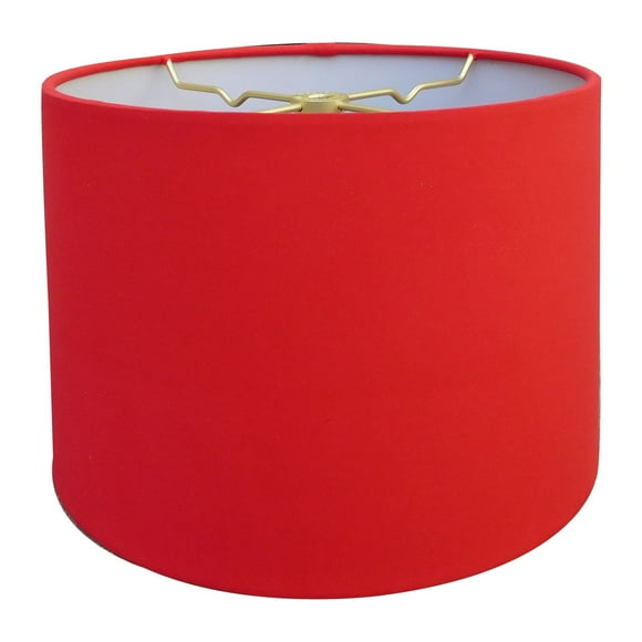 Red Shallow Drum Hardback Lamp Shade, 11 X 12 X 8.5