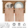 thumbnail image 5 of Line Texture Kitchen Towels Set of 3, Orange Abstract Art Retro Absorbent Dish Towels for Kitchen, Microfiber Hand Towel, Quick Drying Tea Towel for Cleaning Decorative Dishcloths, 5 of 7