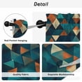 thumbnail image 5 of Teal Orange Abstract Art Tier Curtains, Geometric Modern Art Light Filtering Kitchen Curtains, 2Pcs Rod Pocket Half Window Treatments Panels for Sink Cafe Cabinet Basement 27.5x45 Inches, 5 of 9