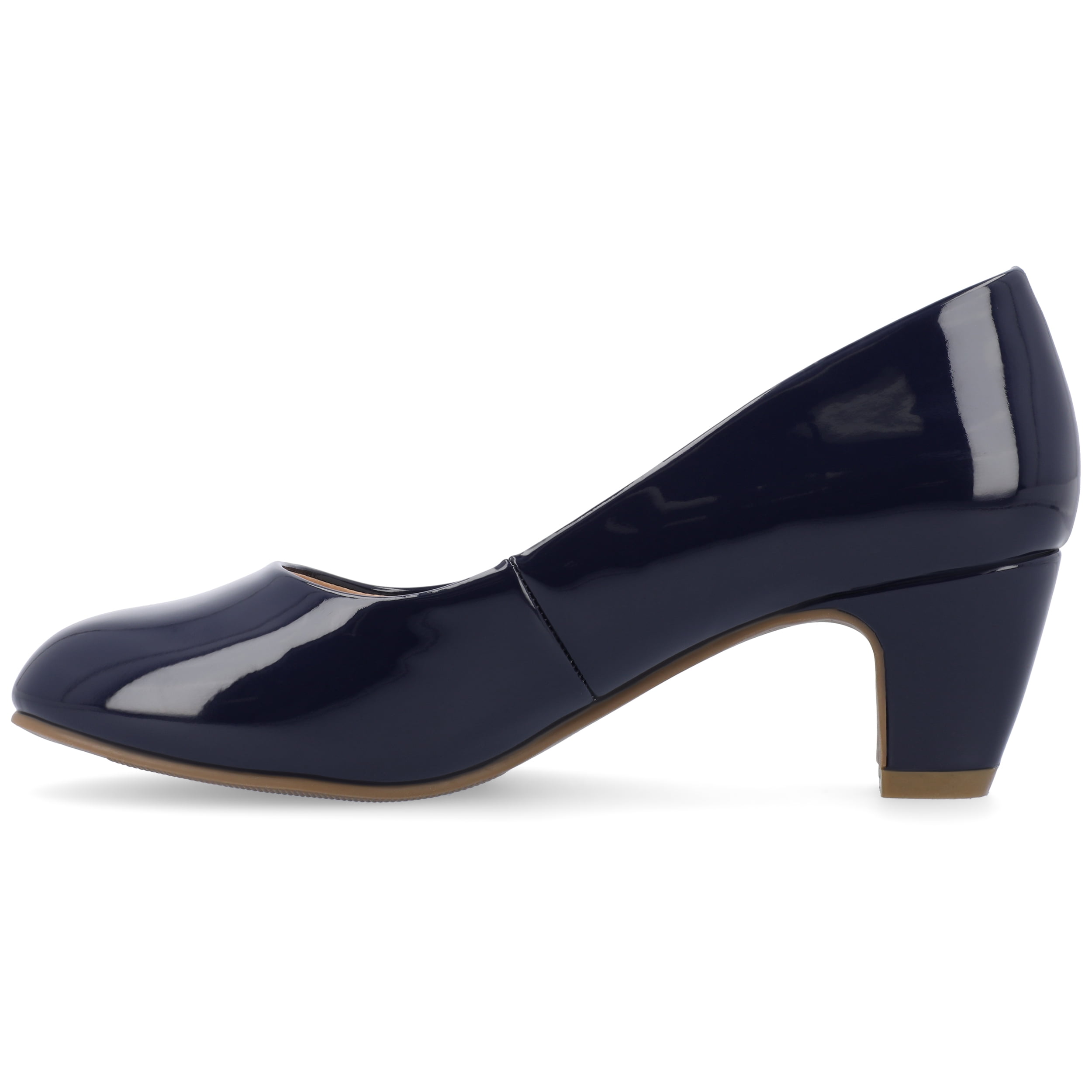 Journee Womens Luu Comfort Insole Round Toe Low Block Heel Pumps, Widths Available