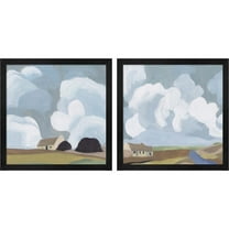 Great Art Now Another Place by Melissa Wang, 2 Piece Framed Art Set Each 13.25"W x 13.25"H