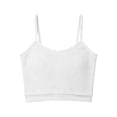 thumbnail image 3 of lnmuld Girls Adjustable Strap Ribbed Knit Crop Cami Tank Top Back to School Layering Casual Camisole 11-12 Years,White, 3 of 4