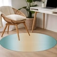 thumbnail image 4 of Round Rug 4Ft Washable Non-Slip, Teal Ombre Circle Area Rugs for Living Room Bedroom, Modern Yellow Gradient Farmhouse Art Indoor Floor Mats Carpet Runner for Home Decor Aesthetic, 4 of 8