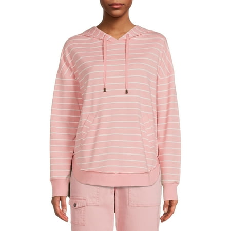 Time and Tru Women's Curved Hem Pullover Hoodie