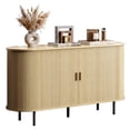 thumbnail image 6 of ROGALIS 55" Buffet Sideboard Cabinet with Storage, Modern Fluted Cabinet with Sliding Doors & Adjustable Shelf, Coffee Bar Accent Cabinet for Kitchen, Dining Room, Entryway, Oak, 6 of 6