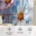 thumbnail image 6 of Pink Blue Floral Semi Sheer Curtains Drapes for Living Room,Bedroom,French Doors Window 96 Inches Long,Butterflies Vintage Oil Painting Wooden Rod Pocket Chiffon Curtain Drapery Voile Draperies Panel, 6 of 8