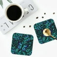 thumbnail image 5 of Balery 6 Pcs Blue Floral With Butterfliesleather Coasters Set, Drink Table Cup Coasters For Living Room Kitchen Coffee Decor, 5 of 9