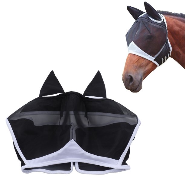 Máscara Facial de Caballo, Máscara de Mosca de Caballo Diseño de Malla Fina Fácil de Usar para el Caballo para la Protección de la Cara
