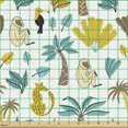 thumbnail image 2 of Ambesonne Tropical Fabric by the Yard Upholstery, Monkeys Toucans Leopards, 3 Yards, Multicolor, 2 of 5