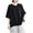 Black, variant on Sawvnm Women's Spring Summer Casual Short Sleeve Round-Neck Solid Color Loose One Size Blouse Tops Black Free Size
