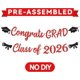 thumbnail image 3 of Yanonmyfd Black and Red Congrats Grad Banner,Class of 2026 Banner and Graduation Caps Garland,Glitter Red Graduation Decorations Banner,Pre-Strung Graduation Banner for Graduation Decorations 2026, 3 of 18