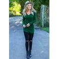 thumbnail image 4 of Wenseny Long Sleeve Shirt for Women V-Neck Side Split Casual Tops Loose Shirts Green S, 4 of 6