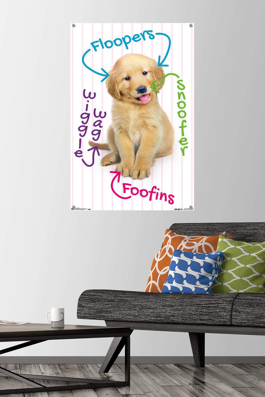 Keith Kimberlin - Puppy - Pup-A-Gram Wall Poster with Push Pins, 22.375" x 34"