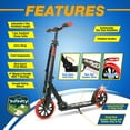 thumbnail image 2 of SereneLife Lightweight and Foldable Kick Scooter - Adjustable Scooter for Teens and Adult, Alloy Deck with High Impact Wheels (Red and Black), 2 of 3