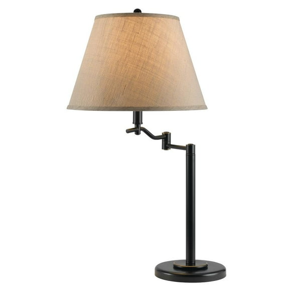 Cal Lighting Dana 14.5" Durable Metal Table Lamp with Swing Arm in Dark Bronze