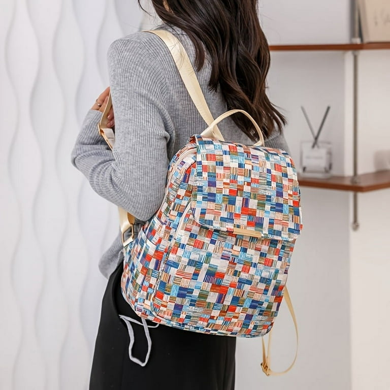 Patterned top backpack women's