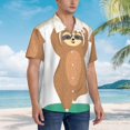 thumbnail image 5 of Balery Cute Sloth In Yoga Pose Tree Print Men's Hawaiian Shirts Short Sleeve Beach Shirt Relaxed Fit Vacation Button Down Shirts-XX-Large, 5 of 9