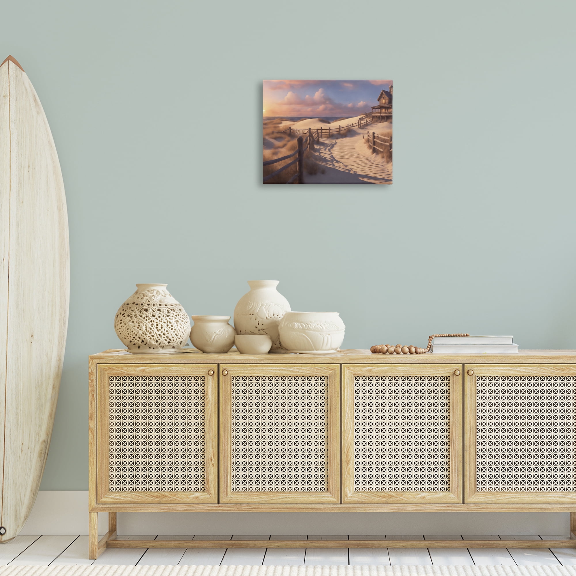 Stupell Industries Hampton Dunes Landscape Nautical & Beach Painting Wrapped Canvas Art Print Wall Art, 20 x 16