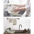 thumbnail image 5 of Spring Leaves Flowers Kitchen Dish Towels for Drying Dishes Set of 4, Country Flower Pastoral Botanical Retro Waffle Weave Microfiber Hand Tea Bathroom Towels Quick Dry & Absorbent Towel 12x12, 5 of 7