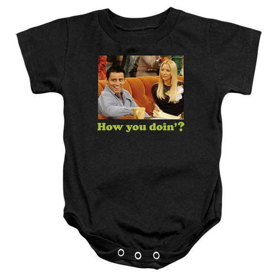 Friends Joey How You Doin? Unisex Infant Snap Suit for Baby (6 Months) Black
